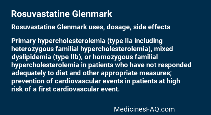 Rosuvastatine Glenmark