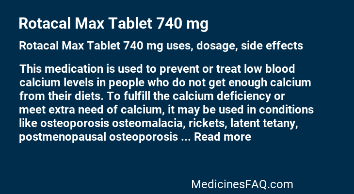 Rotacal Max Tablet 740 mg