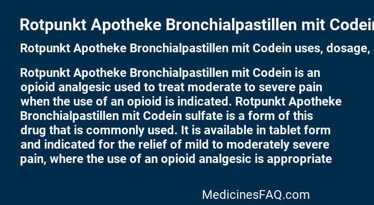 Rotpunkt Apotheke Bronchialpastillen mit Codein