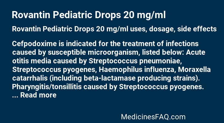 Rovantin Pediatric Drops 20 mg/ml