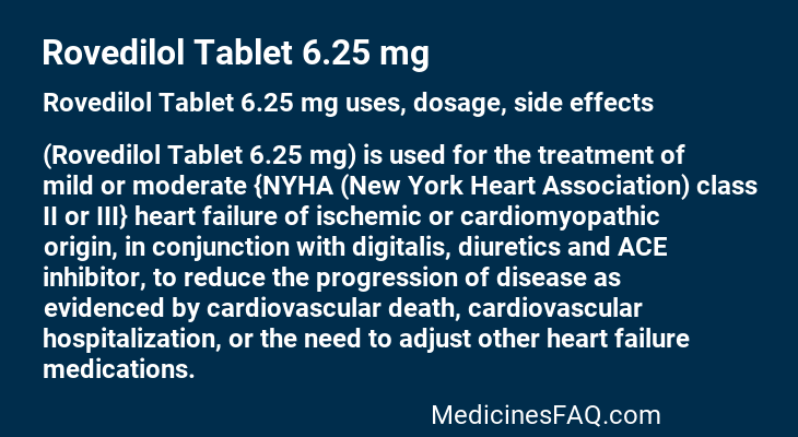 Rovedilol Tablet 6.25 mg