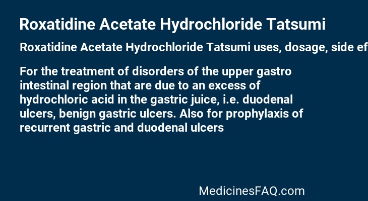 Roxatidine Acetate Hydrochloride Tatsumi