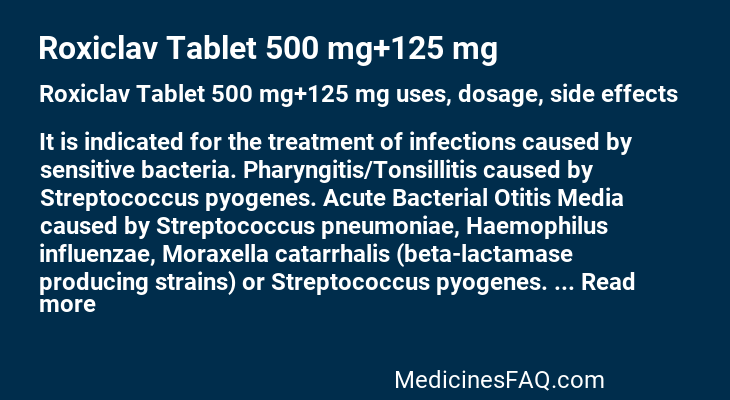 Roxiclav Tablet 500 mg+125 mg