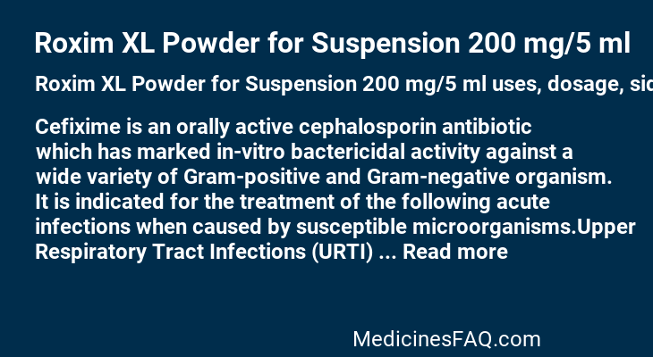 Roxim XL Powder for Suspension 200 mg/5 ml