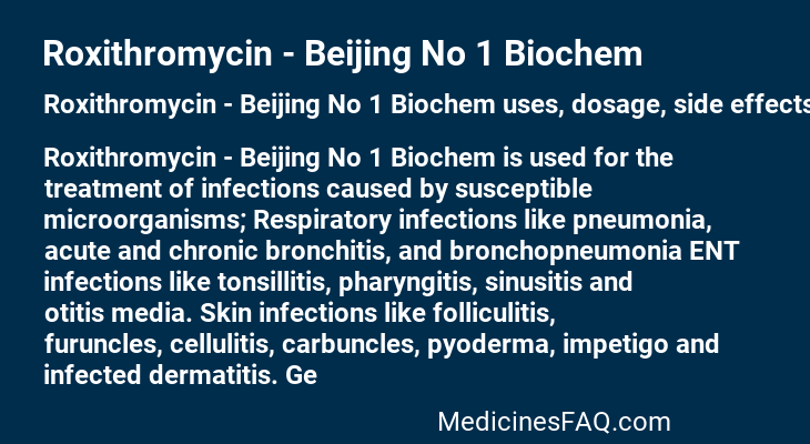 Roxithromycin - Beijing No 1 Biochem