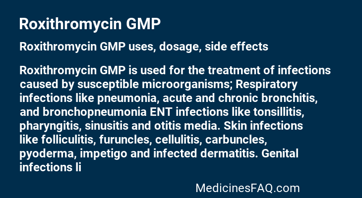 Roxithromycin GMP