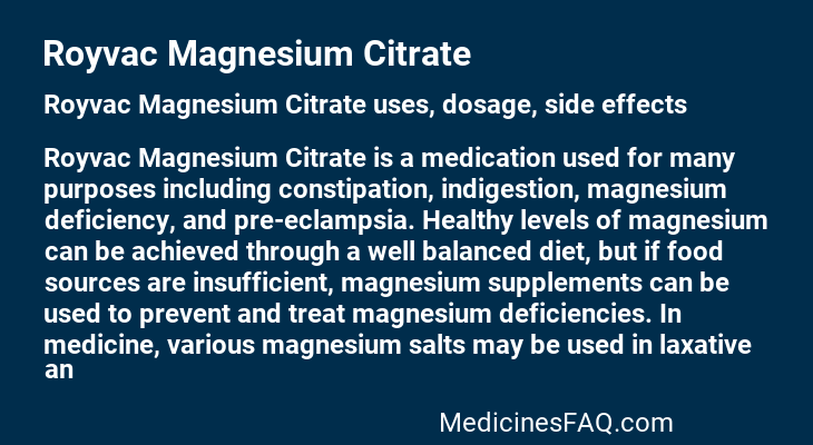 Royvac Magnesium Citrate
