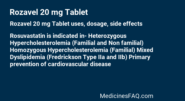 Rozavel 20 mg Tablet