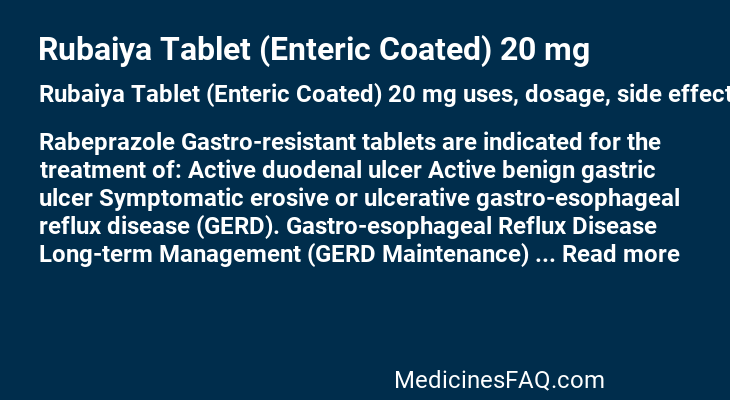Rubaiya Tablet (Enteric Coated) 20 mg