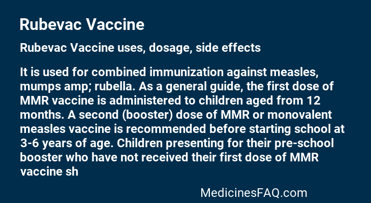 Rubevac Vaccine