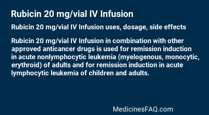 Rubicin 20 mg/vial IV Infusion