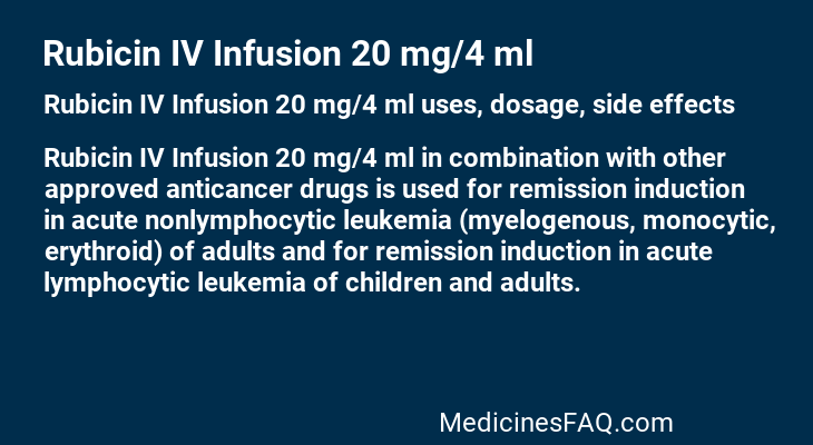 Rubicin IV Infusion 20 mg/4 ml