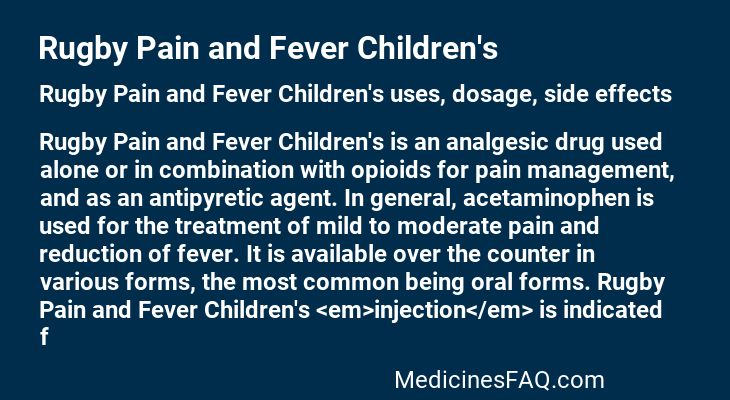 Rugby Pain and Fever Children's