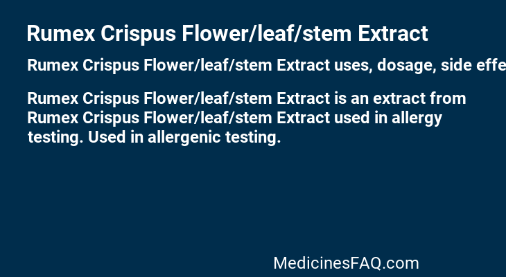 Rumex Crispus Flower/leaf/stem Extract
