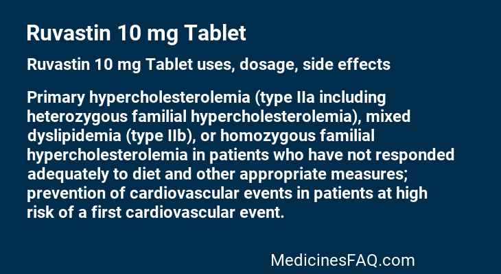 Ruvastin 10 mg Tablet