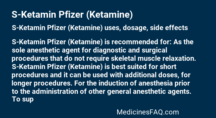 S-Ketamin Pfizer (Ketamine)