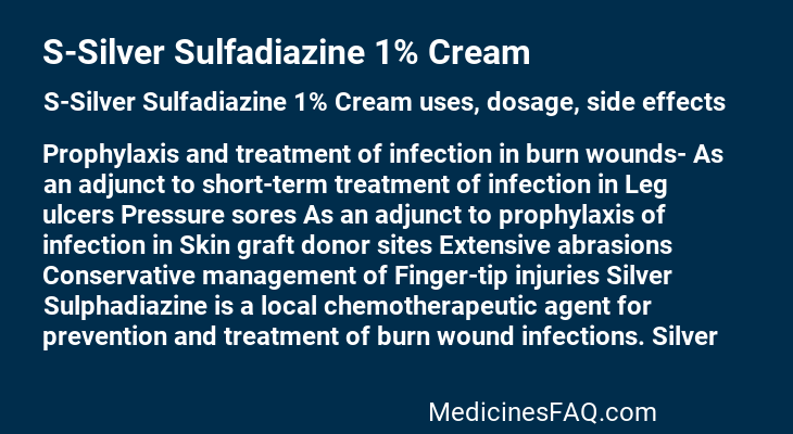 S-Silver Sulfadiazine 1% Cream