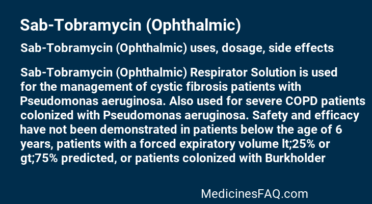 Sab-Tobramycin (Ophthalmic)