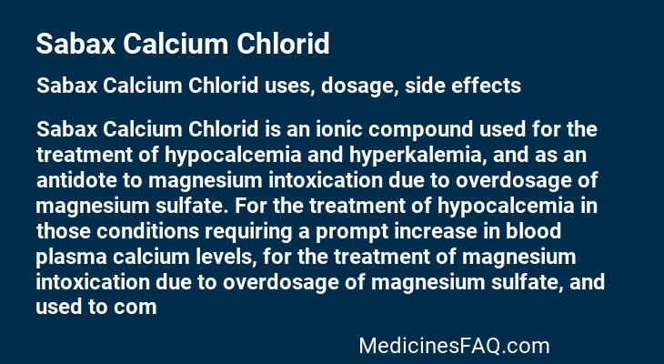 Sabax Calcium Chlorid