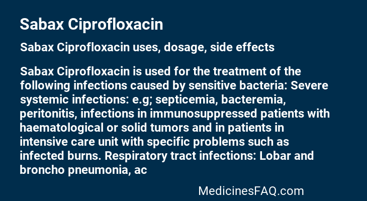 Sabax Ciprofloxacin