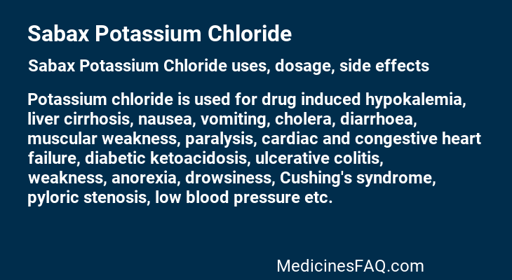 Sabax Potassium Chloride