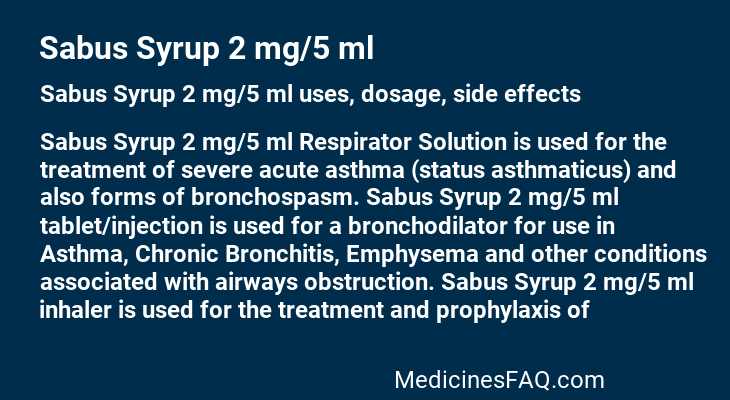 Sabus Syrup 2 mg/5 ml