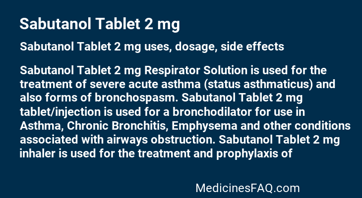 Sabutanol Tablet 2 mg