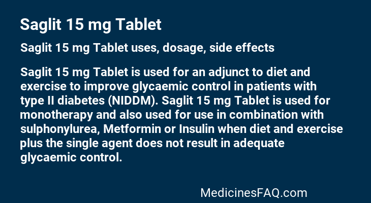 Saglit 15 mg Tablet