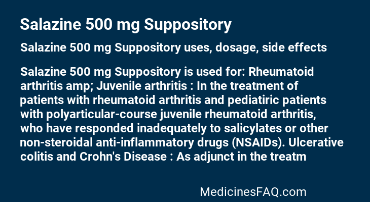 Salazine 500 mg Suppository