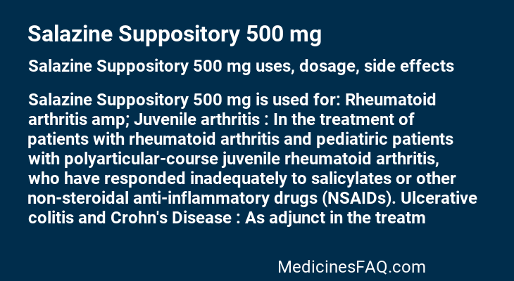 Salazine Suppository 500 mg