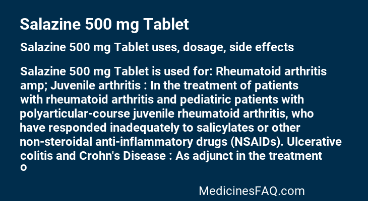 Salazine 500 mg Tablet