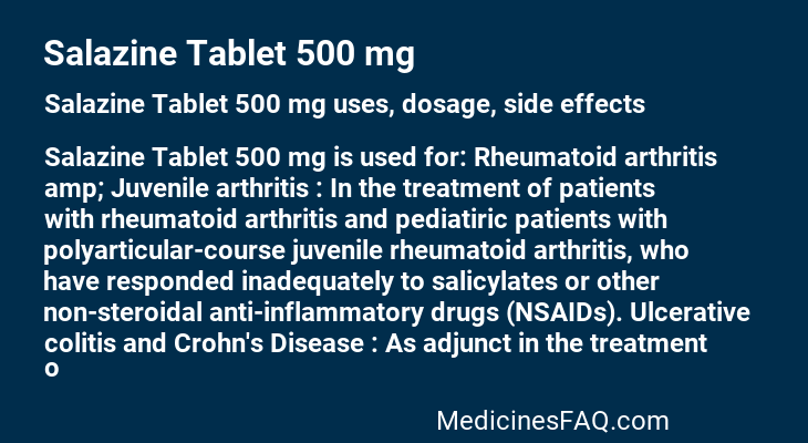 Salazine Tablet 500 mg