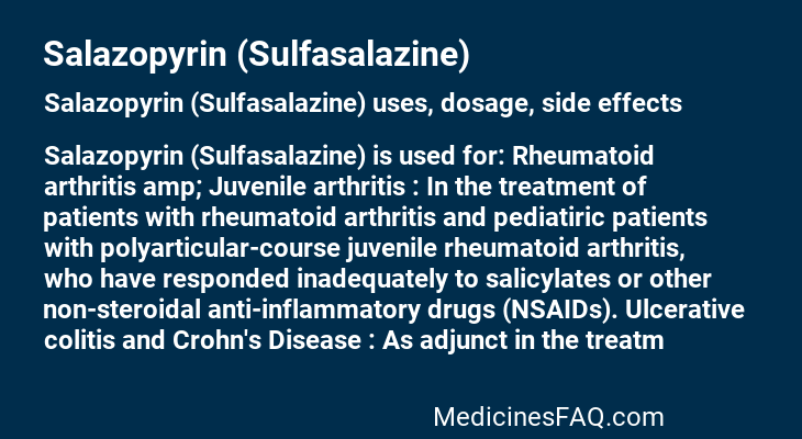 Salazopyrin (Sulfasalazine)