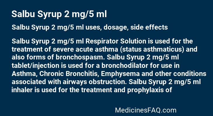 Salbu Syrup 2 mg/5 ml