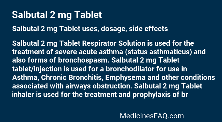 Salbutal 2 mg Tablet