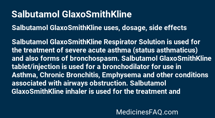 Salbutamol GlaxoSmithKline