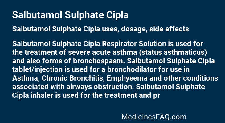 Salbutamol Sulphate Cipla