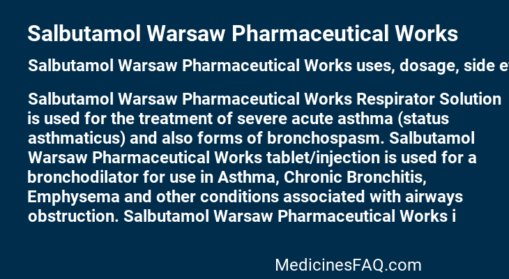 Salbutamol Warsaw Pharmaceutical Works