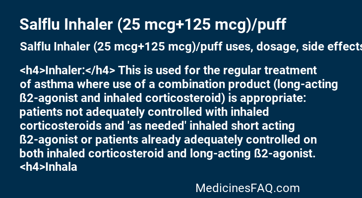 Salflu Inhaler (25 mcg+125 mcg)/puff