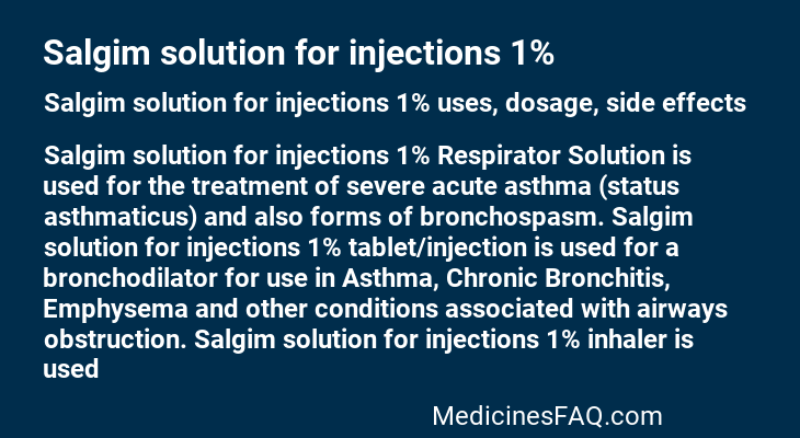 Salgim solution for injections 1%