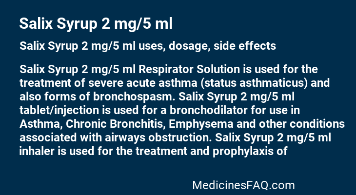 Salix Syrup 2 mg/5 ml