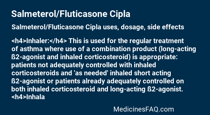 Salmeterol/Fluticasone Cipla