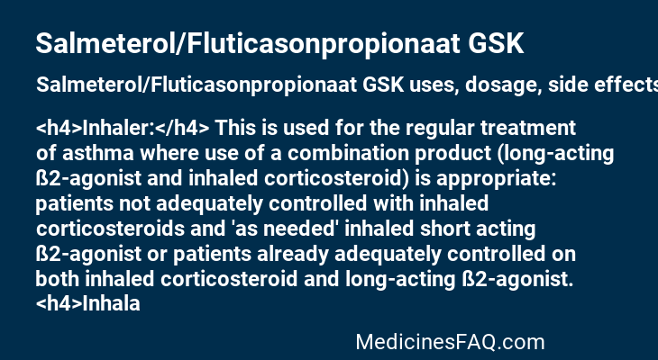 Salmeterol/Fluticasonpropionaat GSK