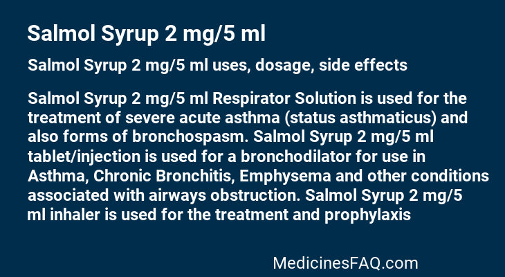 Salmol Syrup 2 mg/5 ml