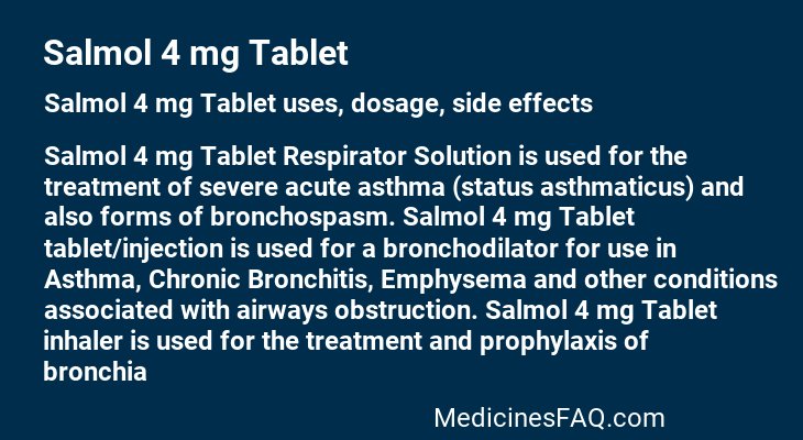 Salmol 4 mg Tablet