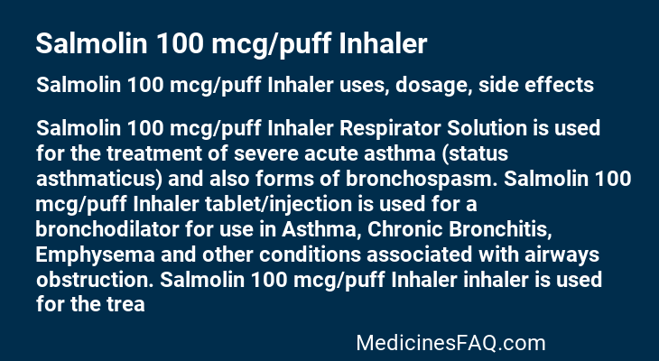 Salmolin 100 mcg/puff Inhaler