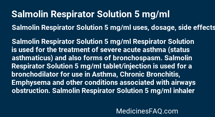 Salmolin Respirator Solution 5 mg/ml