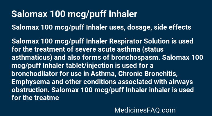 Salomax 100 mcg/puff Inhaler