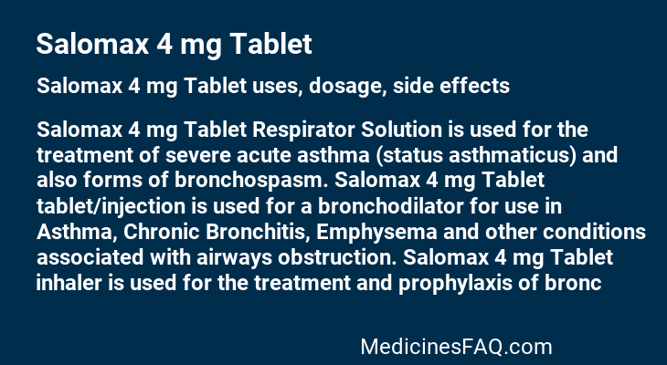 Salomax 4 mg Tablet