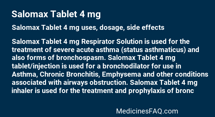 Salomax Tablet 4 mg